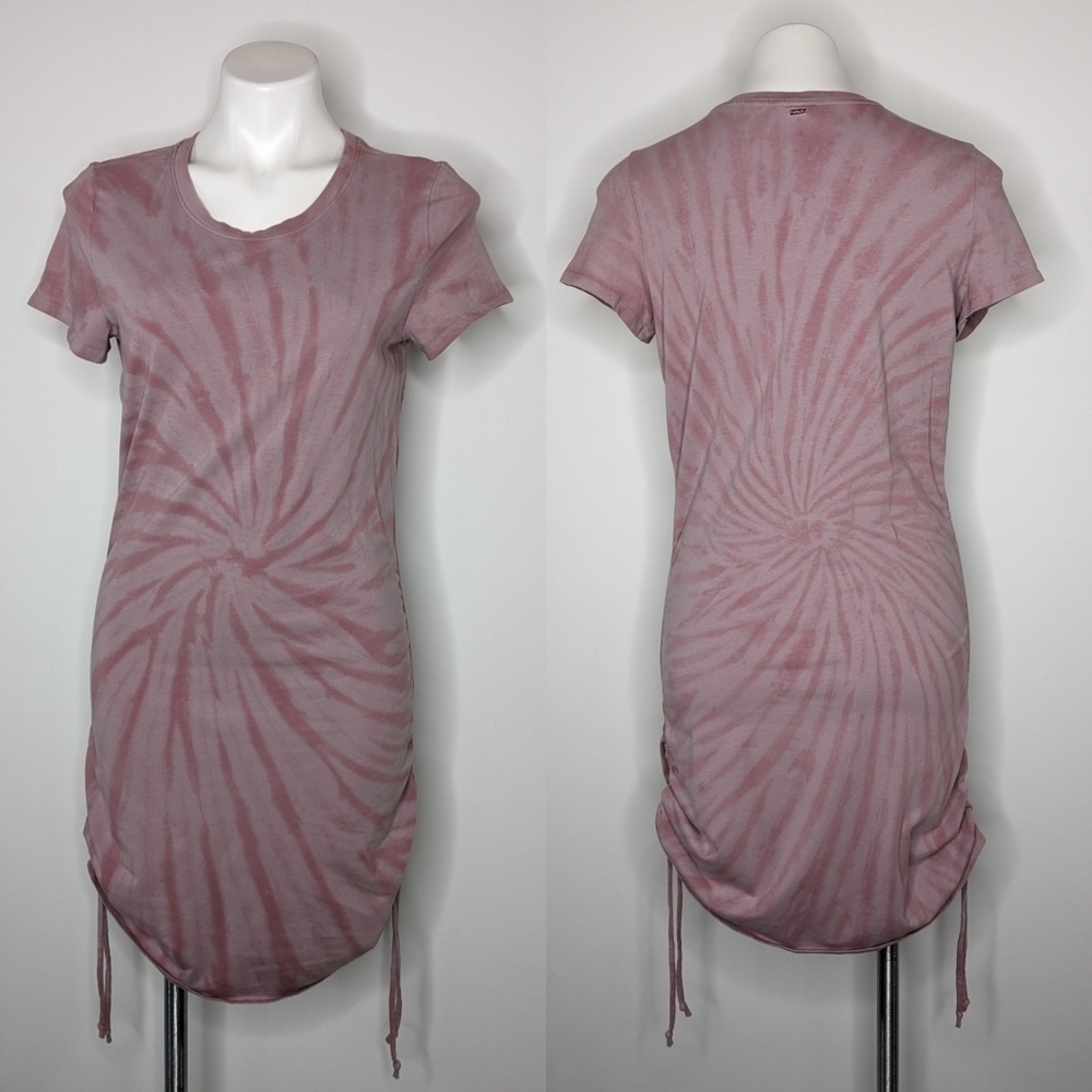 PINK Victoria's Secret purple pink tye dye short sleeve side cinch dress L